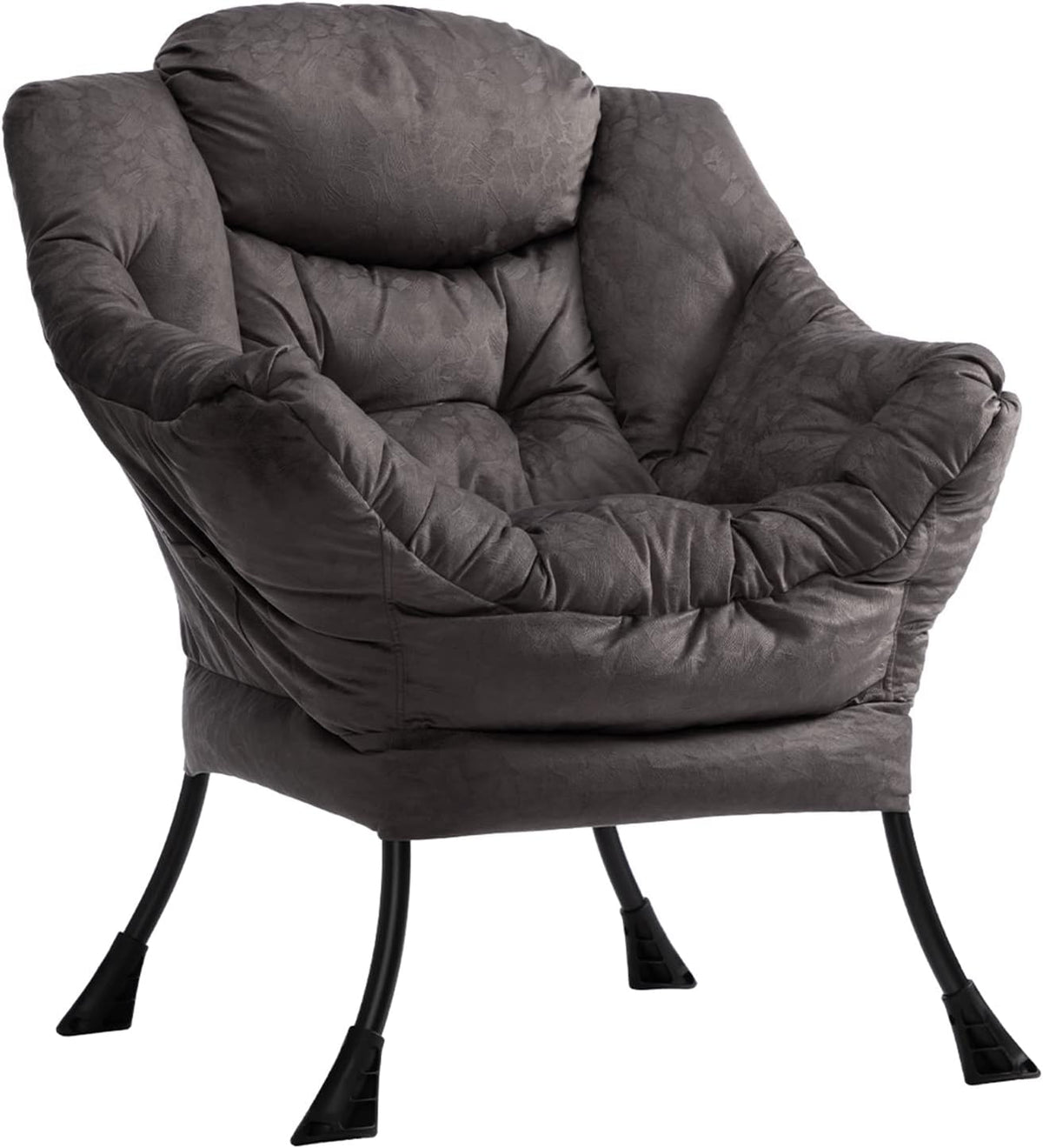 HollyHOME Poltrona, Relax Poltrona con Braccioli e Divano Pocket, Tessuto in Velluto, Leisure Sofa con Tessuto Moderno e Struttura in Acciaio, Blu Scuro(Szaro Brązowy)